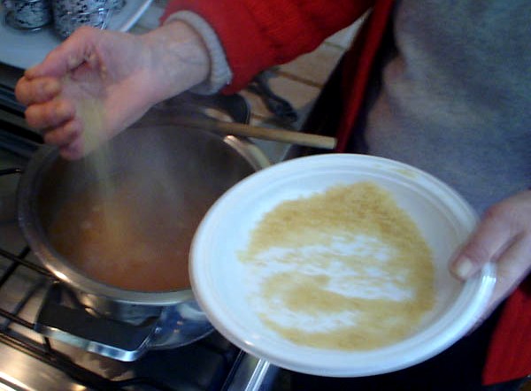 Risotto con i polpi: cottura del riso